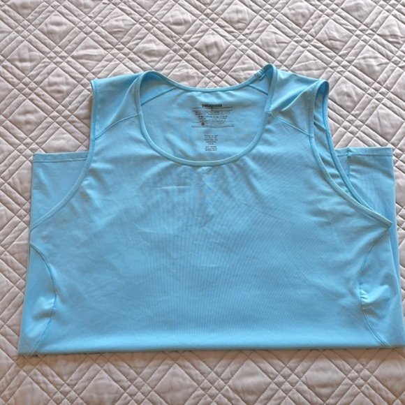 PATAGONIA WOMEN'S SLEEVELESS BLUE TANK TOP ACTIVEWEAR WORKOUT - Picture 3 of 5